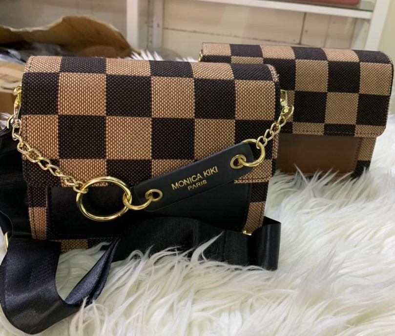 Sac en main en tissu damier