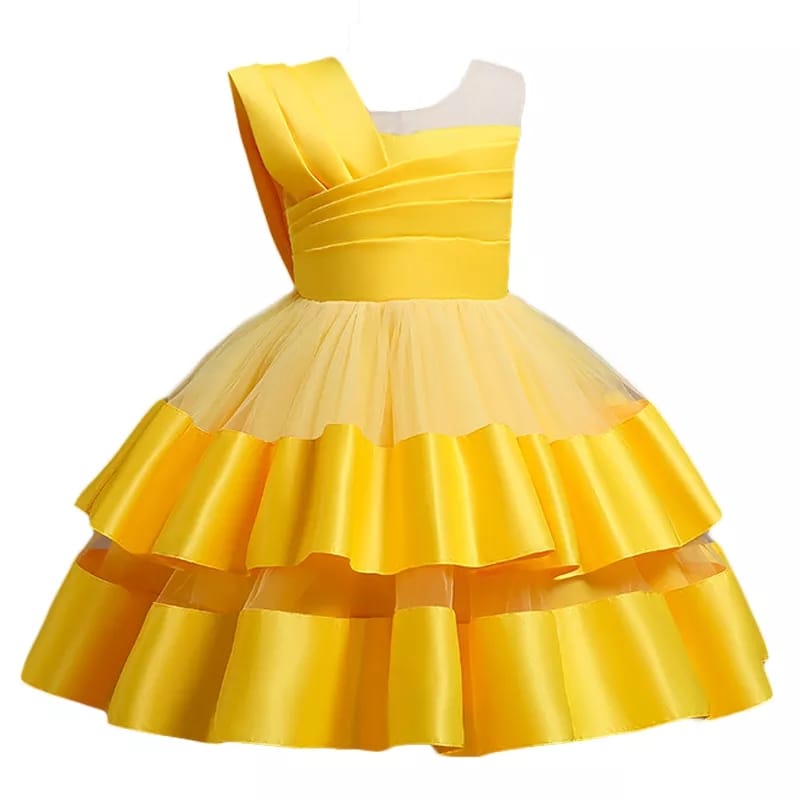 Robe princesse courte jaune